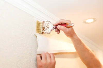 Pose de papier peint à Balazuc — revêtements muraux et toiles de verre